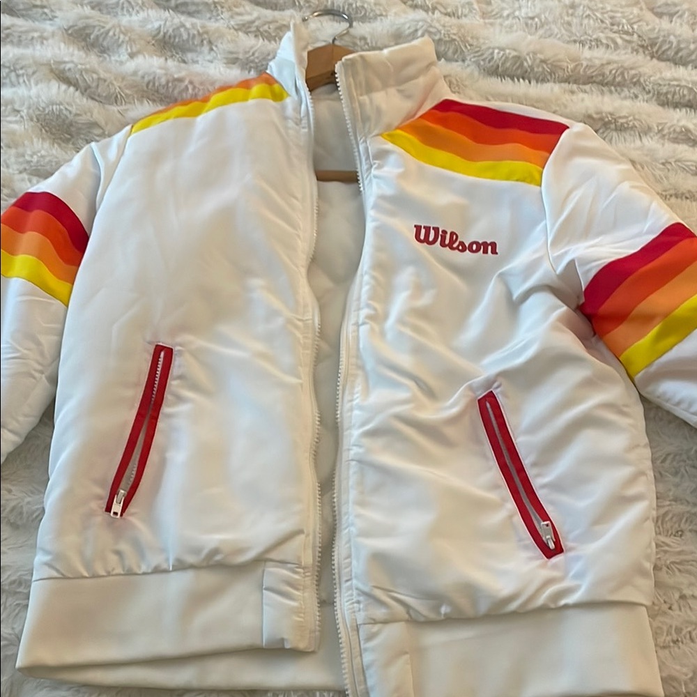 Wilson White and Red Puffer Jacket
